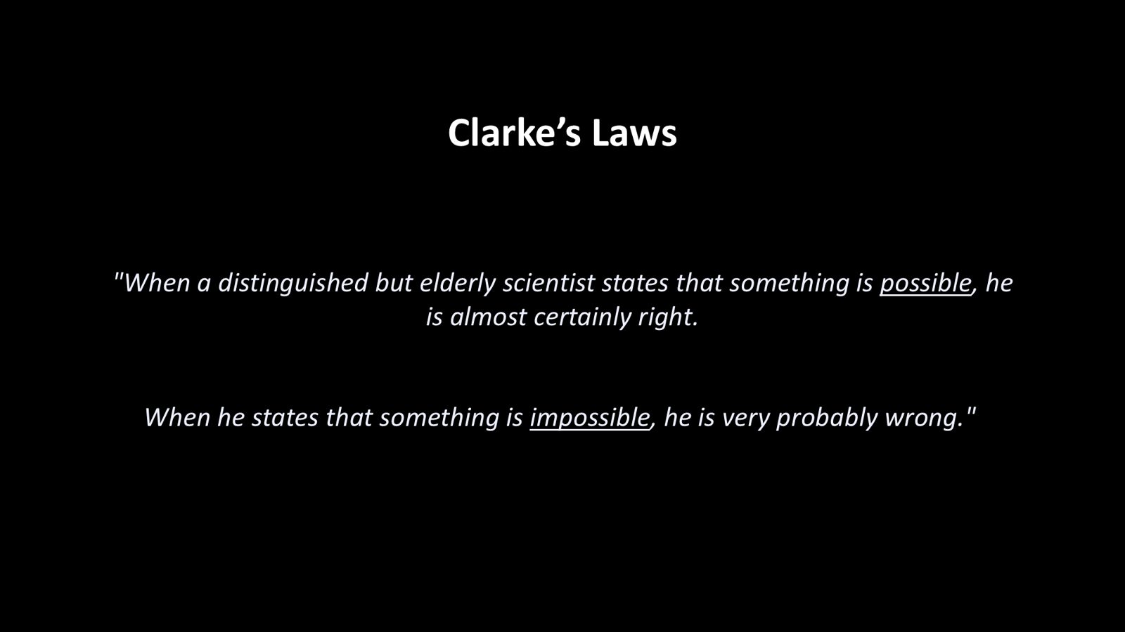 Slide: de wetten van Clarke