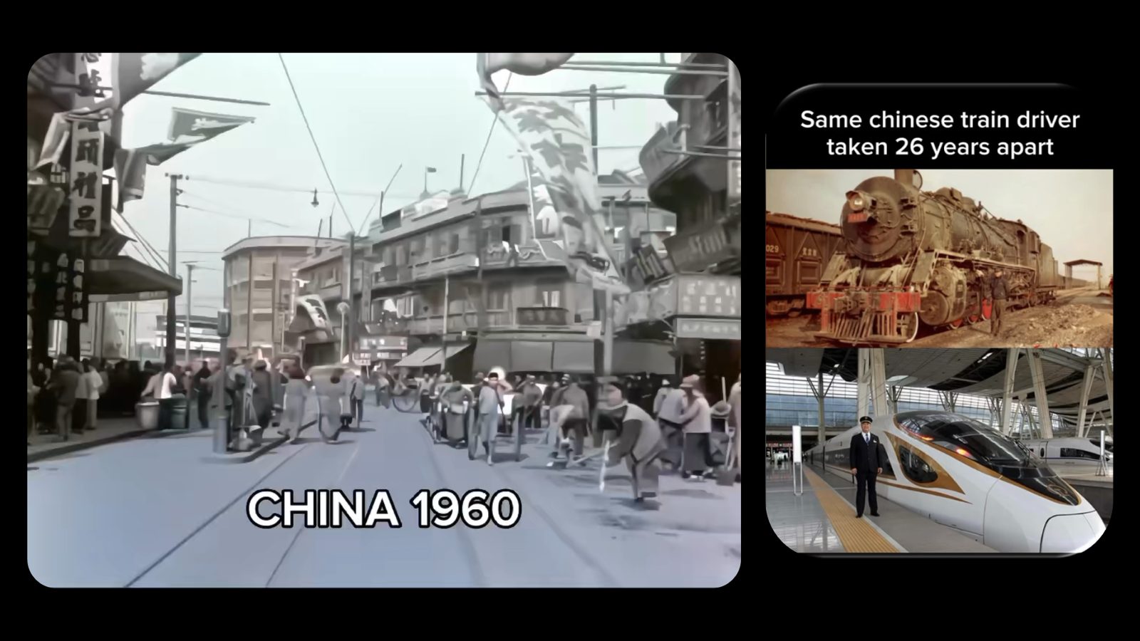 Slide: China 1960 versus nu — hoe snel een land kantelt